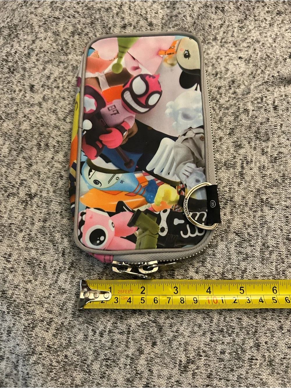 VINTAGE RARE Kidrobot Wallet Multicolored Pile Up Print Robot Y2K Zip Pockets